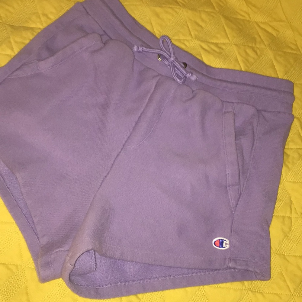 Purple champion reverse weave shorts. Size medium
